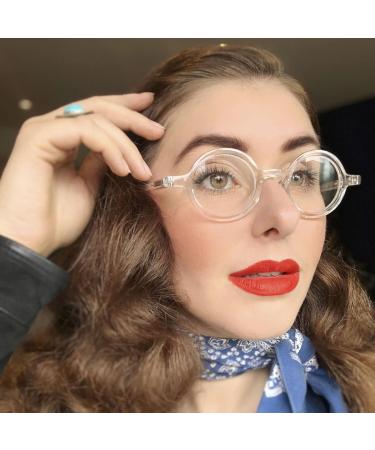 LONDON MOLE Round Reading Glasses | White Frames | Stylish Men's Women's Unisex Readers 1.0x - Buy Online on GoSupps.com