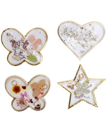 4 Pieces Nail Art Palette Crystal Resin Nail Color Painting Mixing Display Board Nail Art Photography Props