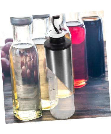 Zerodeko Glass Oil Bottle 2pcs Condiment Bottles Vegetable Oil Metal Glass Condiment Dispenser 27.5X7CMx2pcs Silverx2pcs - Buy Online on GoSupps.com