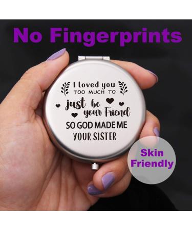 Muminglong Frosted Compact Mirror - Sister Birthday & Christmas Gift idea - Silver - Buy Online on GoSupps.com