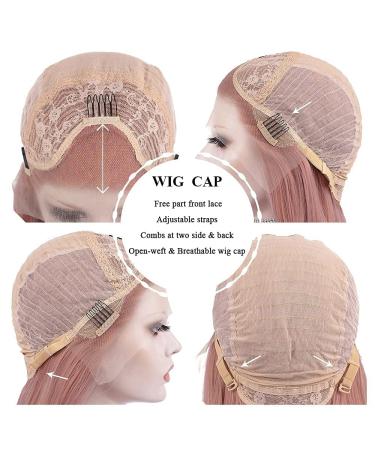 Drag Queen Synthetic Lace Front Wigs - Smoky Pink & Milky Lavender | Natural Hairline | Long Wave Cosplay Wigs for Women - 26 - Buy Online on GoSupps.com