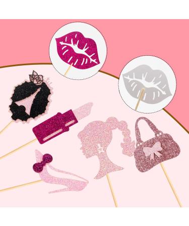 60Pcs Princess Cupcake Toppers Pink Glitter Girl Cupcake Picks High Heel Lips For Princess Theme Baby Shower Decorations Wedding Anniversary Girl Birthday Party Supplies Style3 Color02 - Buy Online on GoSupps.com