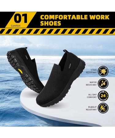 AEHAO Waterproof Non Slip Work Shoes for Men - Comfortable Chef Shoes for Restaurant - Slip Resistant Kitchen Sneaker - Size 9.5 Black - Buy Online on GoSupps.com