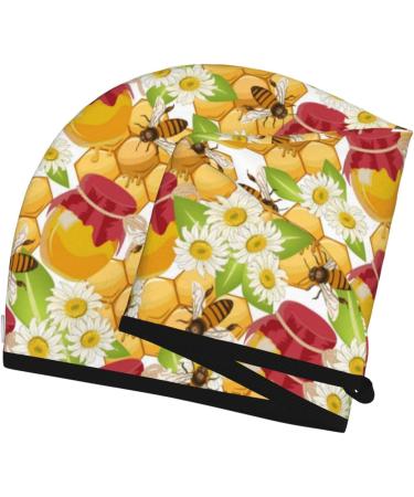 Hair Towel Wrap - Quick-Dry Button Turban for Effortless Styling | Bees Honeycomb Design - Buy Online on GoSupps.com