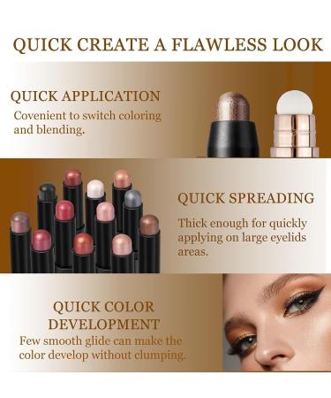 SlZZ Eyeshadow Stick Set - 3 Waterproof Creamy Shades for Smoky Eyes | Light to Dark Brown Eyeshadow Pens - Buy Online on GoSupps.com