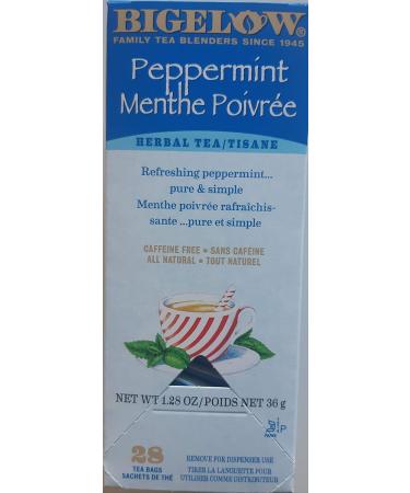 Bigelow Peppermint Herbal Tea Box of 28 Tea Bags - Buy Online on GoSupps.com