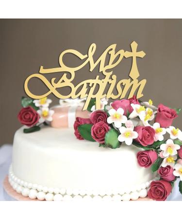 My Baptism Cake Topper Baby Baptism Cake Toppers Baby Baptism Gifts New Baby Pregnancy Announcement Party Supplies For New Mom Custom Gold Style-19 - Buy Online on GoSupps.com