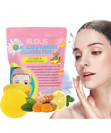 Turmeric Kojic Acid Cleansing Pad Helps Balance Skin Oil And Water Gentle And Non Irritating Suitable For Facial Skin Suitable For People Of All Ages Turmeric Cleansing Pad- 40pcs
