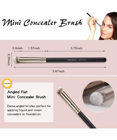 ENERGY Mini Angled Flat Concealer Brush - Precision Eye Makeup Brush for Flawless Application - 270mini Black 5.7g - Buy Online on GoSupps.com
