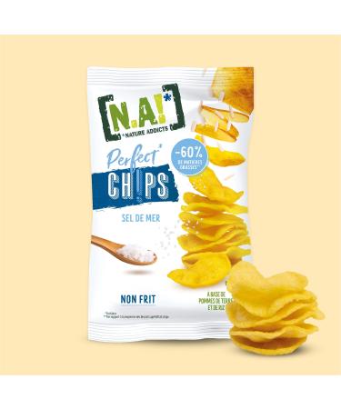 N.A! Nature Addicts - 12 Sachets of 65 gr Perfect Chips Sea Salt - Based on Potato and Rice - For an ultra Aperitif