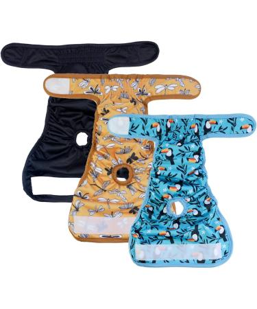 Hisprout Reusable Skirt Diaper for Female Dogs - Washable Durable Puppy Diapers (S Dragonfly & Toucan Prints) - International Shipping - Buy Online on GoSupps.com