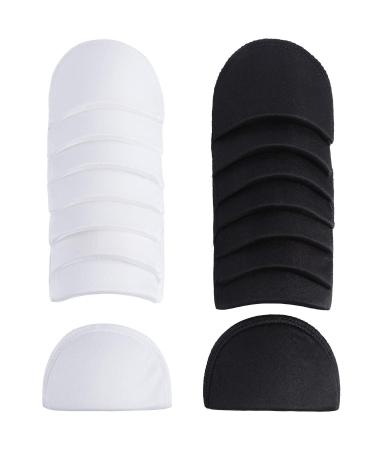 8 Pairs Sponge Shoulder PadSewing Shoulder Pads Set-in Shoulder Pads Foam Knitwear Pads or Women Men Jacket Blazer T-Shirt Clothing Dress Sewing Accessories, White and Black, 2 Sizes