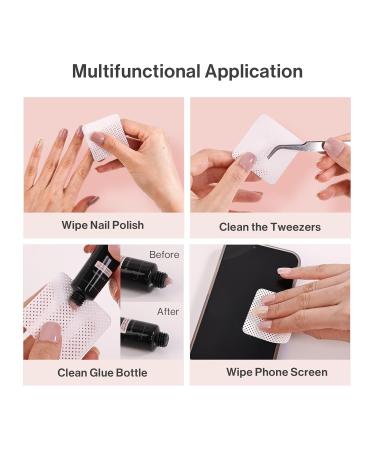 MelodySusie Lint Free Nail Wipes - 1050 Pcs Absorbent Non-Woven Gel Polish Remover Pads | Soft Alcohol Wipes for Nail Tech Salon Supplies & Dip Nail Prep - White - Buy Online on GoSupps.com