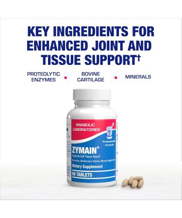 Cartilage Ligament and Tendon Supplement - Clinical Restorative Joint Support Formula with Bovine Cartilage Minerals and Proteolytic Enzymes for Enhanced Comfort Mobility Zymain 90 Support - Buy Online on GoSupps.com