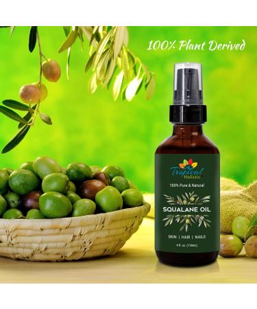 100% Pure Squalane Oil - Vegan Moisturizing Serum for Face Body Hair & Nails (4oz / 118mL) - Plant-Derived Skincare Solution - Buy Online on GoSupps.com