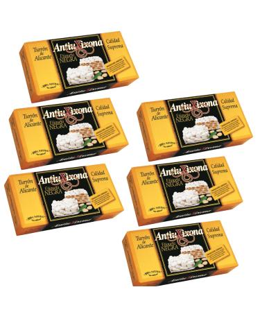 Alicante Antiu Xixona Lot de 6 tourillons durs avec tiquette noire 150 g artisanaux de Jijona