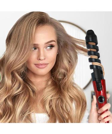 Hair Curling Wand Portable Hair Curler | Hair Straightener and Curler 2 in 1 Portable Automatic Hair Curler Wand for Long Short Hair Red US - Buy Online on GoSupps.com