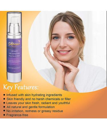 Allurials Anti-Aging Wrinkle Cream with Matrixyl 3000, Retinol, Hyaluronic Acid, Vitamin C & E - 1.7 oz - Retinol Wrinkle Beauty Cream for Face, Eye & Neck - Buy Online on GoSupps.com
