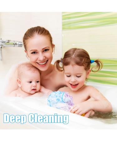 MIDELONG Bath Sponge Shower Loofahs Pack of 2 - Exfoliating Mesh Poufs for Body Scrubbing - Colorful 60g Soft Loofahs for Women and Men - Buy Online on GoSupps.com