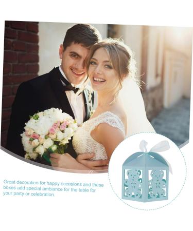 HOMSFOU 50pcs wedding box Soap paper candy basket candy Box holiday candy gifts bride chocolate hollow out macaron box Shenzhen gift cake box hollow Bear candy gift case - Buy Online on GoSupps.com