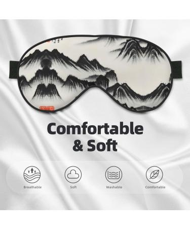 SSIMOO Chinese Landscape Painting Eye Mask - Double-Sided Soft & Light Blocking for Better Sleep Quality - International Shipping Available - Buy Online on GoSupps.com