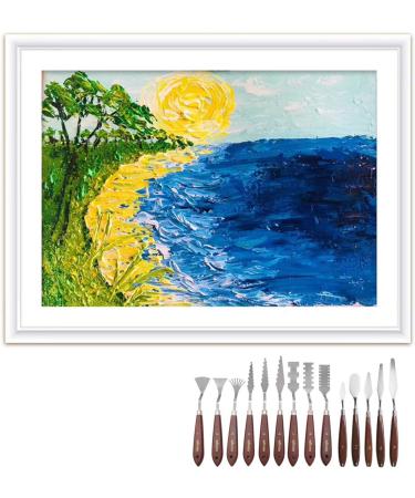 14-Piece Stainless Steel Palette Knife Set for Oil and Acrylic Painting | Ationgle Spatula Painting Supplies with Wood Handle - Buy Online on GoSupps.com