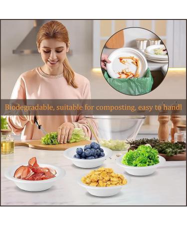 Vogely 100Pcs Strong Disposable Paper Bowls 350Ml Disposable Sugarcane Paper Bowls Brown Super Rigid Biodegradable Easy to Use Brown - Buy Online on GoSupps.com