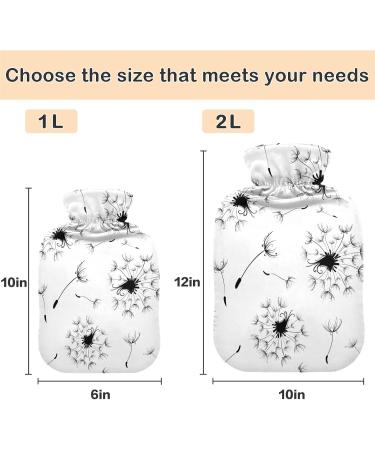 NAANLE 2L Hot Water Bottle with Dandelion Cover - Pain Relief for Menstrual Cramps & Heat Therapy - Buy Online on GoSupps.com