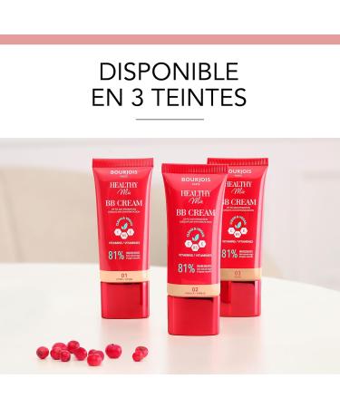 Bourjois Healthy Mix 01 Ivoire BB Cr me Fond de teint en cr me Couvrance et hydratation toute la journ e Vitamines C E et B5 Formule clean et vegan 30 ml 01 Ivory - Buy Online on GoSupps.com