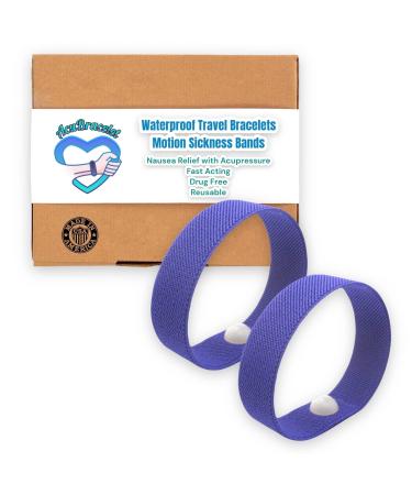 Bracelet with movement disease elastic acupressure tape waterproof anti-upliftingness to postpone for morning illness dizziness and anxiety (pair) purple (small 15.2 cm) Purple Small 6 in.