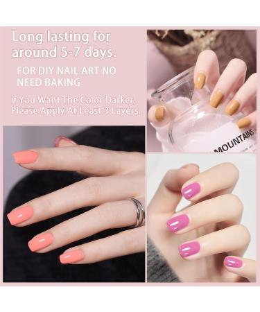 Pink Nail Polish Sets Nude Pink Series Nail Varnish Quick Dry & Long Lasting Pale Pink Natural Nail Polish for Women DIY Nail Art at Home No Need UV 13ML - Buy Online on GoSupps.com