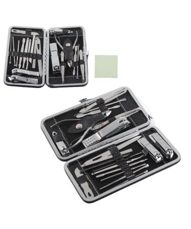 Nail Cutter Pedicure Kit Fingernail Toenail Clippers Set Stainless Steel Manicure Pedicure Kit Nail Clippers Set for Home for Nail Shop (Black)