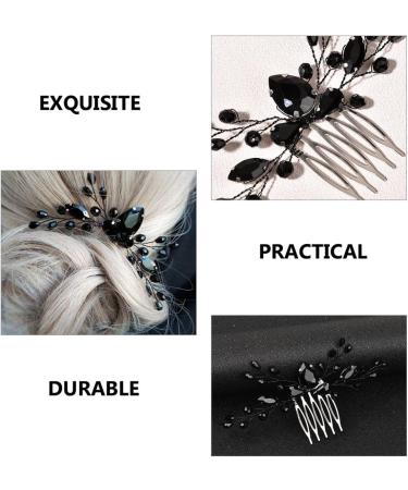 MAGICLULU Black Crystal Hair Accessories Bridesmaid Hair Accessories Bridal Headwear Women Insert Comb Elegant Bride Headdress Inserted Hair Comb Bride Hair Accessories Crystals Hair Comb - Buy Online on GoSupps.com