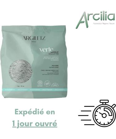 (ARCILIA) Argiletz - Argile Verte - Poudre Moulue Fine - Sachet 1kg 1 kg (Lot de 1) Poudre Moulue Fine - Buy Online on GoSupps.com