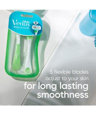 Gillette Venus Extra Smooth Green Disposable Women's Razors - 2 Pack - Buy Online on GoSupps.com