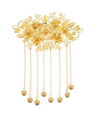 Lurrose Golden Hair Pin Chinese Wedding Decor Decor 1pc Gold Bridal Hair Comb Bridal Hair Piece Chinese Style Hairpin Tassel Hair Accessories for Party Bridal Hair Bridal Hair Clip