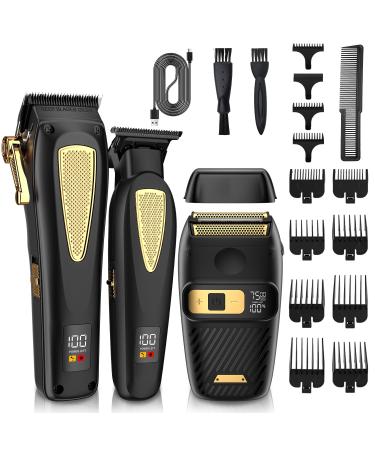 Hair Clippers for Men Cordless Hair Trimmer Electric Shavers for Men Set Professional Barber Clippers for Haircut Grooming Kit+Foil Blade Shaver+Zero Gapped Trimmer Gift for Him