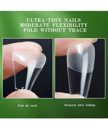 FEIlei Long Coffin Fakes Nail Tips Acrylic Press on Nails Clear Artificial False Nails - Buy Online on GoSupps.com