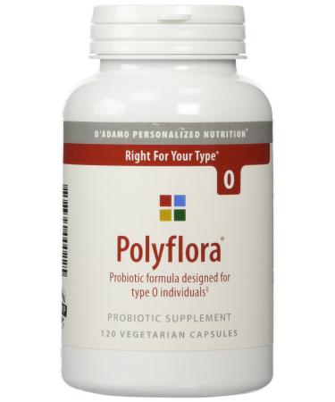 D'adamo Polyflora Probiotic Formula Designed for Blood Type O 120 Vegetarian Capsules