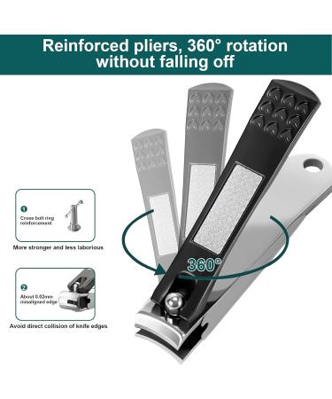 Stainless Steel Professional Nail Clippers Set for Men/Women with Catcher - Lermende Manicure/Pedicure Kit in Travel Case - Buy Online on GoSupps.com