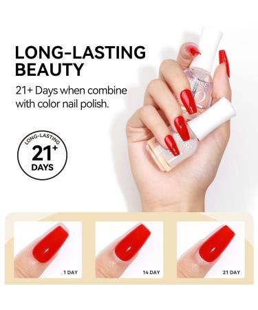 MIZHSE Base and Top Coat Nail Polish - Quick Dry Non-Gel Fast Air Dry Nail Art Set for Home Manicure - Buy Online on GoSupps.com