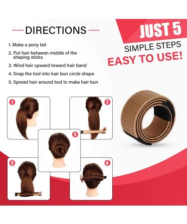 Glamza Women's Magic Hair Bun Snap Styling Donut Former French Twist Band Maker (Coffee) - Buy Online on GoSupps.com