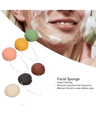 6 Pieces Konjac Facial Sponge Natural Biodegradable Konjac Facial Sponge Konjac Sponge Set for Deep Pore Cleansing and Exfoliation Facial Sponges for All Skin Types - Buy Online on GoSupps.com