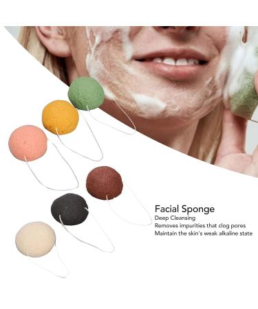 6 Pieces Biodegradable Konjac Facial Sponge Set | Deep Pore Cleansing & Exfoliation for All Skin Types - Buy Online on GoSupps.com