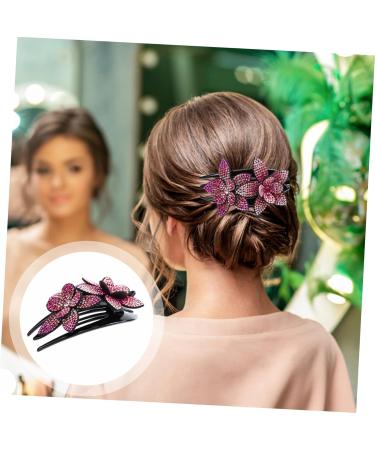 Beatifufu Grip Flower Back Hair Clip Back Hair Holder Clip Rhinestones Back Hair Holder Back Hair Barrette Rhinestones Back Hair Clip - Buy Online on GoSupps.com