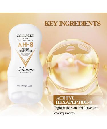 SOLUAME AH8 Firming Neck Cream Collagen Neck Cream for Firming and Firming the Skin with Massage Roller Moisturizing Cream for Men and Women 120 g - Buy Online on GoSupps.com