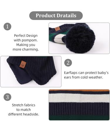 XIAOHAWANG Striped Baby Beanie Knitted Hat 9-24 Months - Green - Buy Online on GoSupps.com