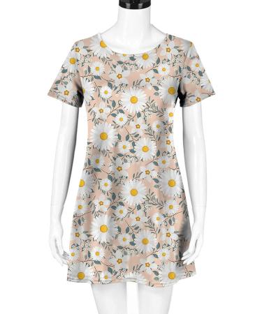 ZSDVBZS Summer Dress 2023 - Casual Loose Short Sleeve T Shirt Dress for Women - Boho Swing Beach Cover Up - Pink - X-Large - Buy Online on GoSupps.com