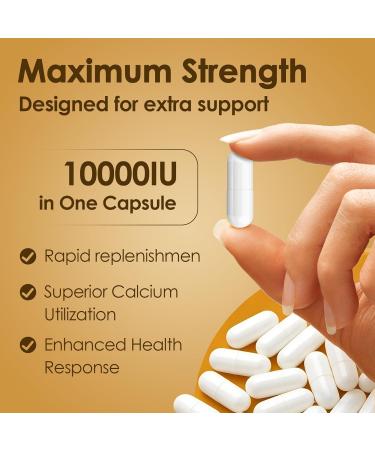 NATURE TARGET Vitamin D3 K2 High-Potency 10 000 IU D3 100 mcg K2(MK-7) Supplement with MCT Most Absorbable Synergy Formula Supports Bone Calcium & Immune Health 120 Capsules 120 Count (Pack of 1) - Buy Online on GoSupps.com