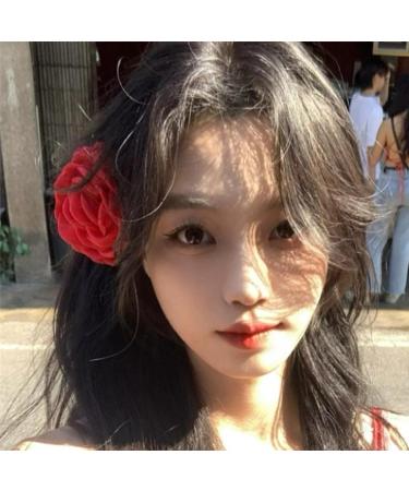 Rose Claw Clip | Rose Brooch Floral Hairpin Floral Hair Clips Non Slip Strong Hold Blooming Rose Claws Clips for Thin Hair and Thick Hair 9cm - Buy Online on GoSupps.com